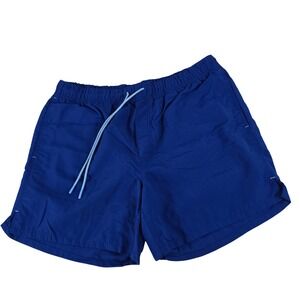 Duluth Trading Co Mens Blue Swim Trunks Board Shorts Nylon‎ Mesh Lined L 40445